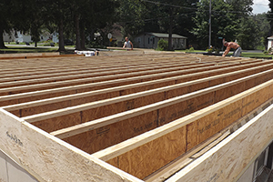 New Home Construction Decking Joists