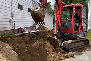 Digging Trench for New Sewer Line